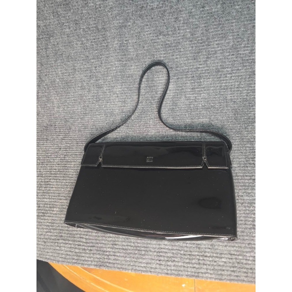Medium Patent Leather Handbag, Black, City DKNY